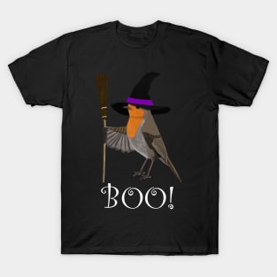 Robin Witch Bird Funny Halloween Ornithologist Gift T-Shirt